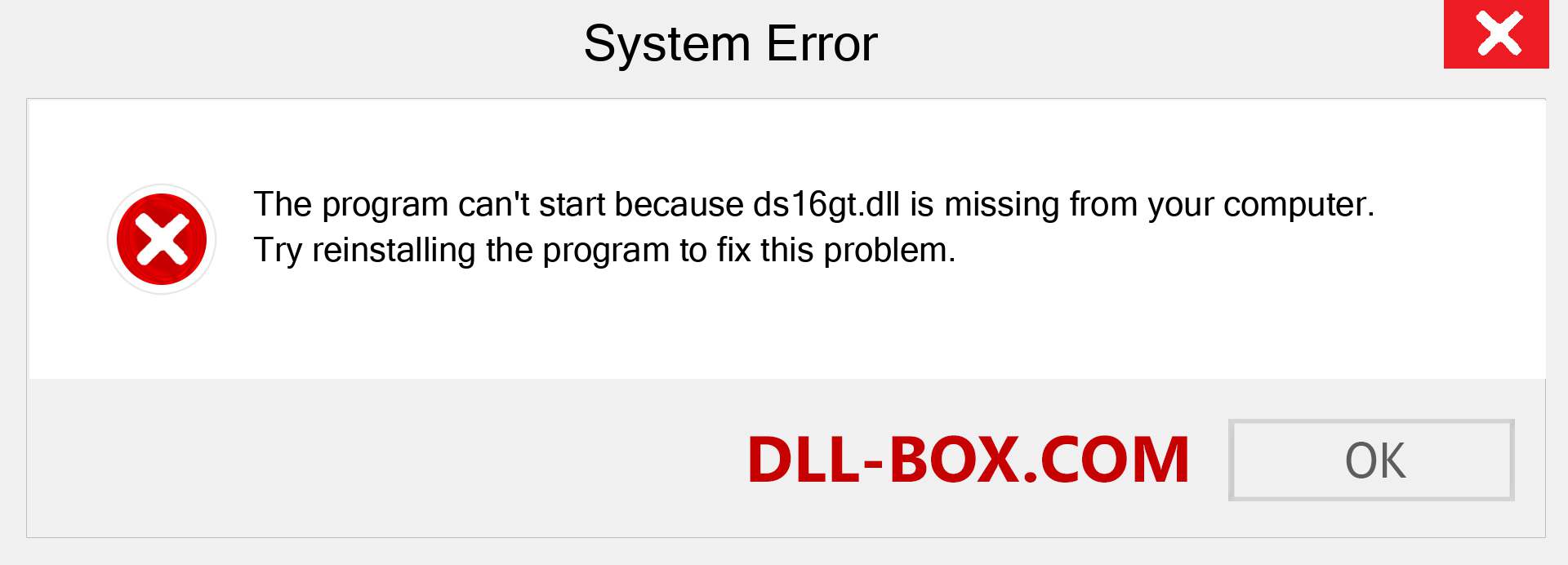  ds16gt.dll file is missing?. Download for Windows 7, 8, 10 - Fix  ds16gt dll Missing Error on Windows, photos, images